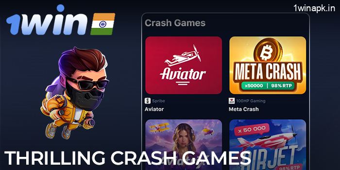 Crash games in the Casino section of the 1Win app