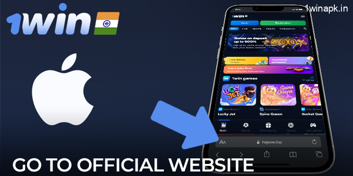 Visit the official 1Win website on your iOS device